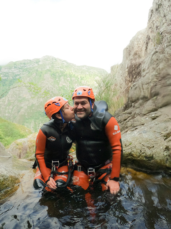 Barranquistas en el barranco de Carangas